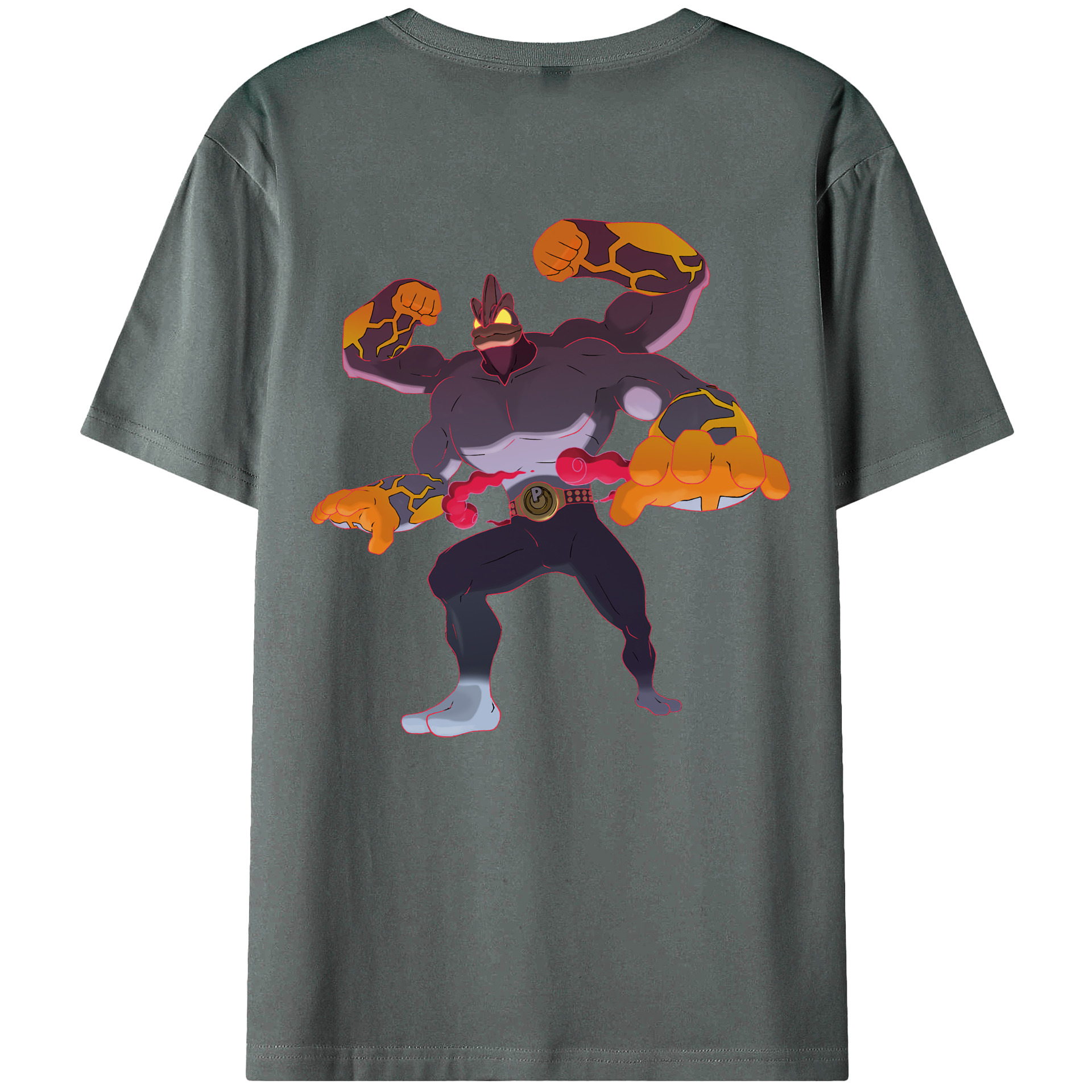 （画像用） ポケットモンスター Pokémon 綿100％ メンズ半袖Tシャツ（バックプリント） 通気性